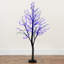 4 pi Arbre de Noël artificiel pré-éclairé avec 81 lumières orange et mauve pré-éclairées