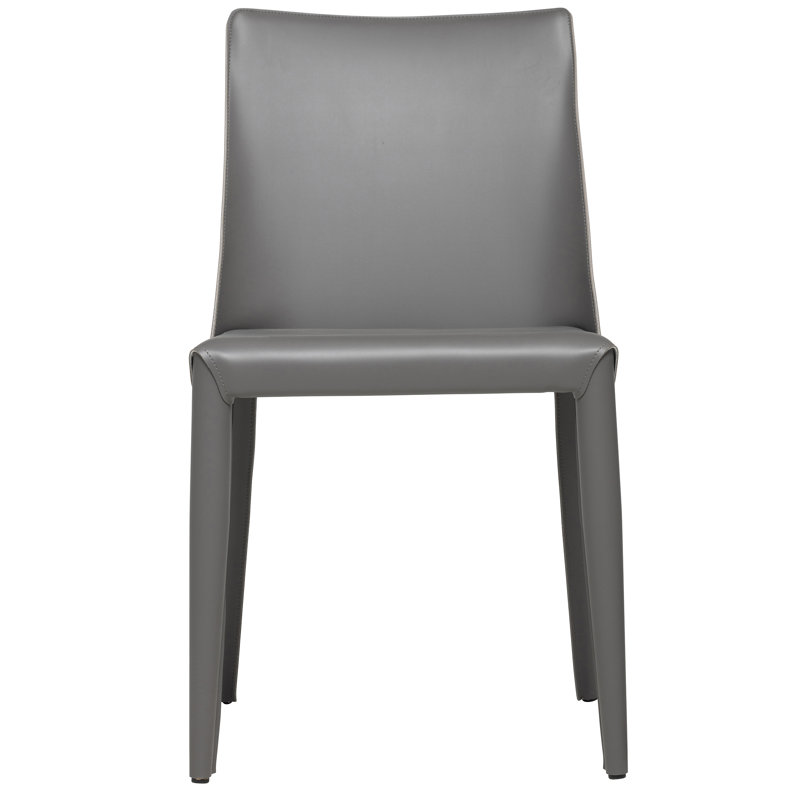 Greysi Leather Upholstered Dining Chair, Gray
