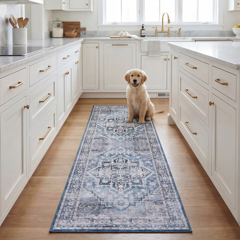 Tapis oriental bleu / gris czarnetzki, Rectangle de 10 pi x 14 pi