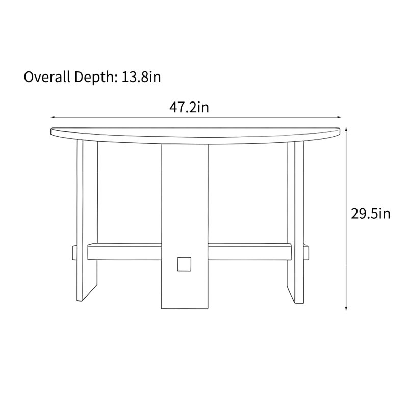 Console américaine de style américain, 29,5 po H x 47,2 po L x 13,8 po P, Brun