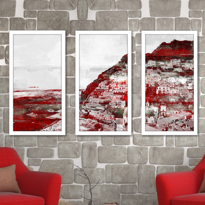 Positiano, Amalfi Coast II, impression d’art graphique à multiples images encadrées