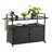 Outdoor Bar Cart, Patio Wine Serving Cart w/Wheels-1927598408
