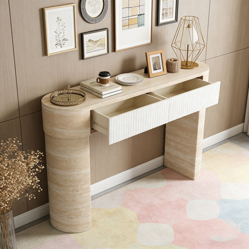 Console, canapé, beige brun 1