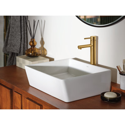 Lavabo vasque en porcelaine vitreuse blanche pour salle de bain, lavabo rectangulaire 18 x 15,75 x 6 pouces avec bol en céramique