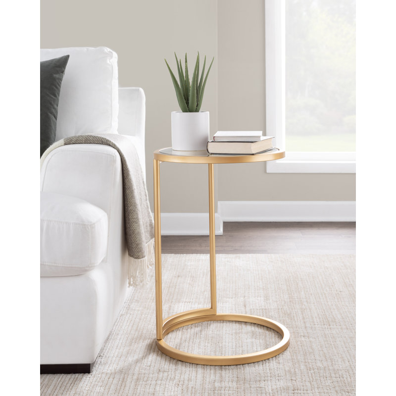 Chloe-Rose Tray Top End Table, Gold