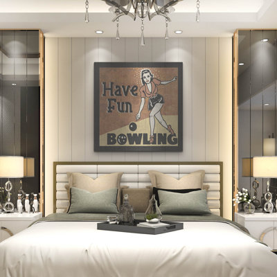 'Have Fun Bowling' by Erin Clark Metal Wall Art