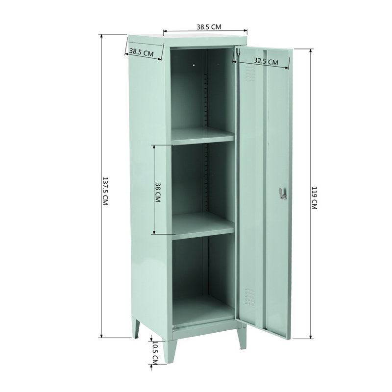 Quezada 1 -Door 2 -Shelf Storage Cabinet, Green