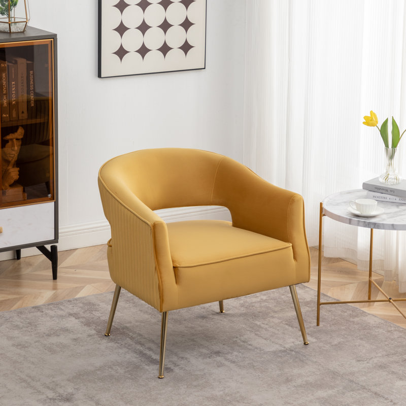 Chynna Velvet Armchair, Yellow Velvet