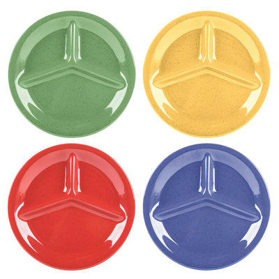 Ensemble de 12 assiettes à compartiments en mélamine de 10,25 po allant au lave-vaisselle commercial