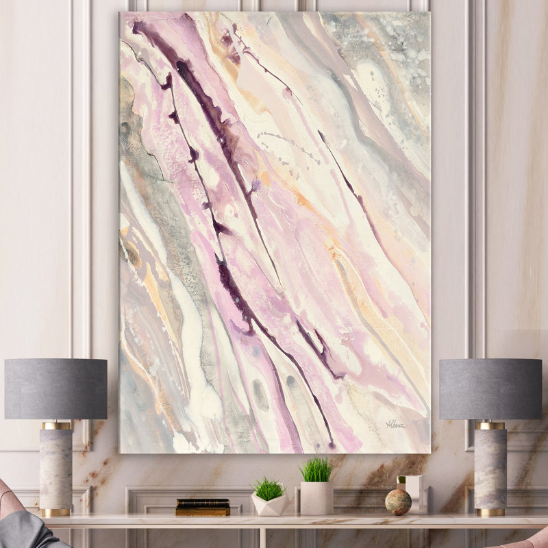 Shaby Pink Marble - reproduction d'art sur toile tendue, H 32 po x l 24 po x P 1 po