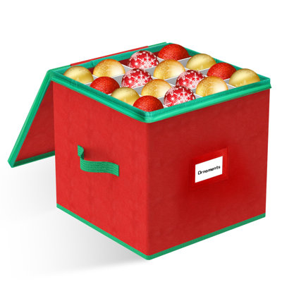 Christmas Decoration Storage Box With Dividers, 4 Layers 64-Compartment Christmas Bauble Storage Box For Delicate Christmas Bauble Storage Ornament Storage Container Xmas Bauble Storage Box