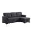 Dark Grey Linen Sectional With Reversible Sleeper, Storage Chaise, Medium Firmness Plump Stitching, 54" Deep