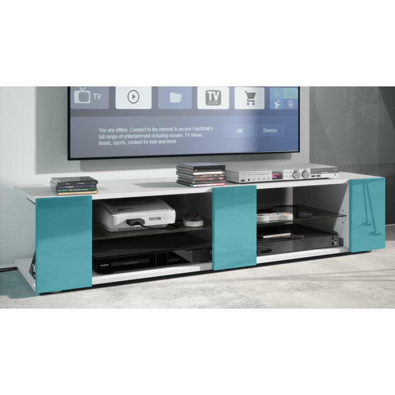 Mcclintock Unfinished TV Stand for TVs up to 60", White Matt/Petrol