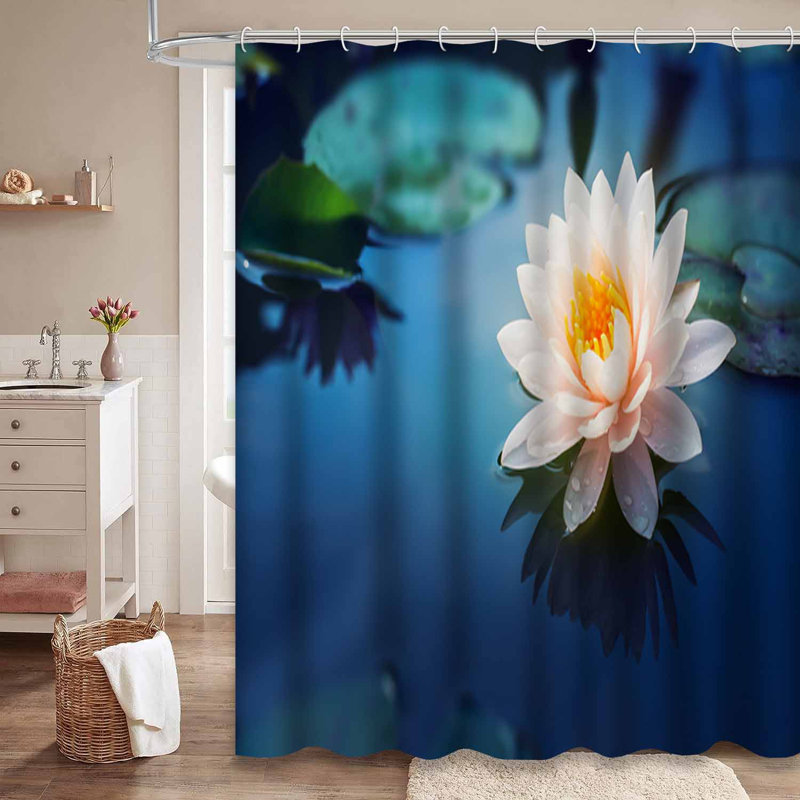 Rideau de douche transparent transparent, rideaux de douche pour la salle de bain avec 12 crochets, 72" L x 72" W