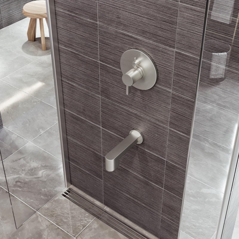 Splash Tub & Shower Faucet with Rough in-Valve, Brushed Nickel