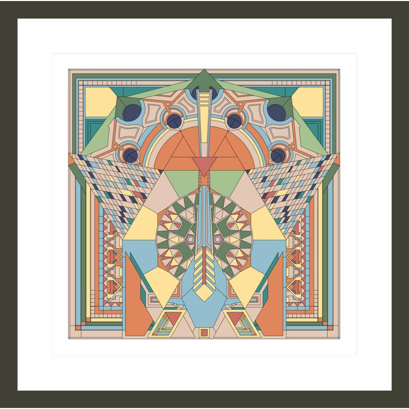 «Imperial Hotel Peacock» par Frank Lloyd Wright - Impression giclée encadrée, H 23,5 po x l 23,61 po