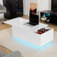 Table basse à plateau relevable avec 2 tiroirs et lumière DEL intelligente-10950039
