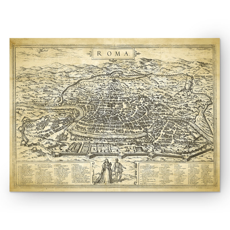 Antique Rome «Roma», reproduction d'art graphique sur toile, H 30 po x l 40 po x P 1,5 po