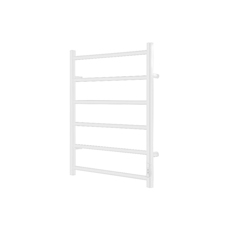 Georgia Round 6-Bar Electric Towel Warmer Hardwired & Plug-In with Timer Function