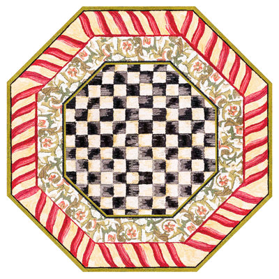 Courtly Check® Red/Gold Washable Rug