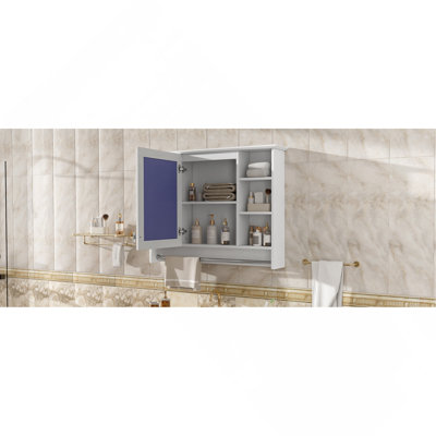 3-In-1 Bathroom Mirror Cabinet, 36-Inch Wall Mounted Medicine Cabinet With Adjustable Shelf & Soft Close Door, High-Define Mirror With Storage For Bathroom Vanity