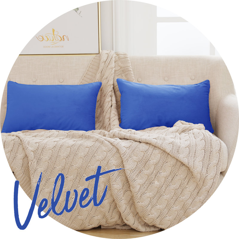 Rectangular Velvet Pillow Cover, Blue