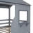Twin Over Twin Bunk Bed Wood Bed With Roof, Window, Guardrail, Ladder-706893562