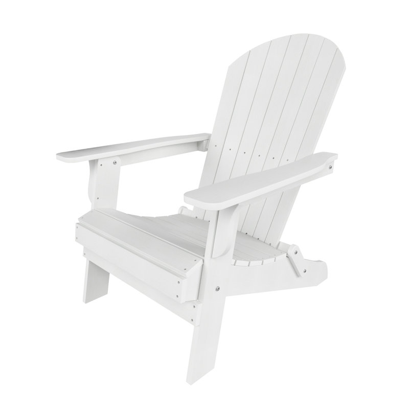 Chaise en coquillage Adirondack pour l'extérieur toutes saisons Arrlo, Blanc