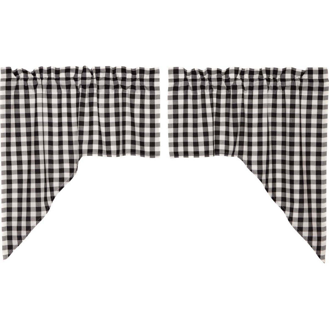 Hundt Plaid Cotton Swag 72" Kitchen Curtain August Grove® 