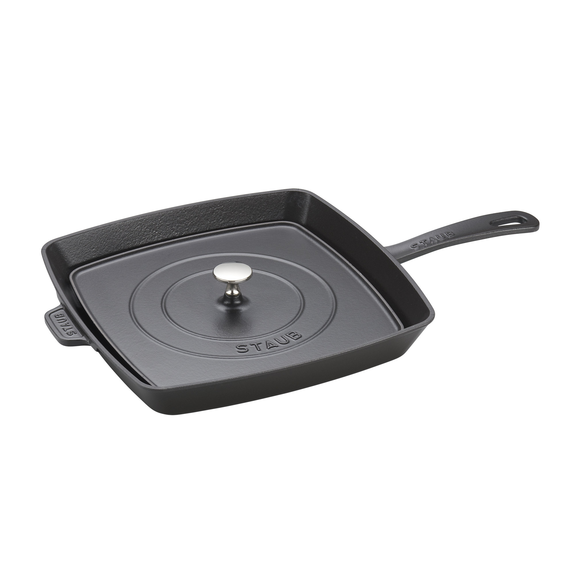 Staub Cast Iron Square Grill Pan, Matte Black