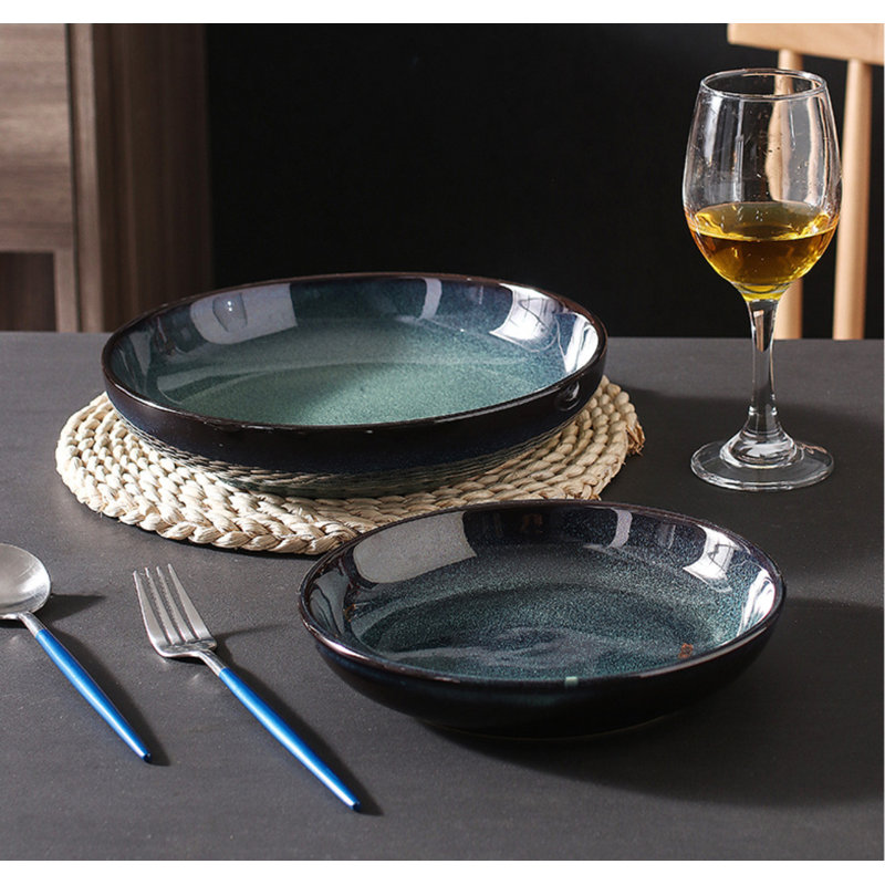 Orren Ellis Myrel Porcelain Platter, Green