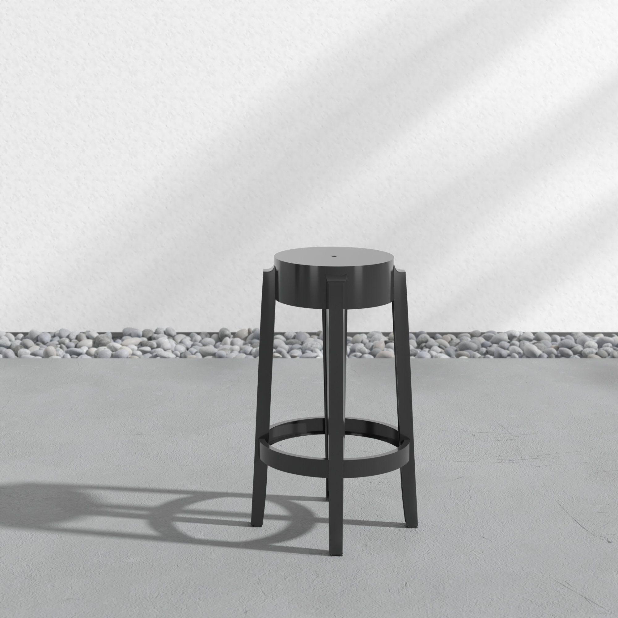Charles Backless Outdoor Bar Stool, 25.59", Amber