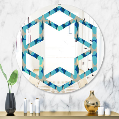 Abstract Design XV Hexagon Star Modern & Contemporary Frameless Wall Mirror