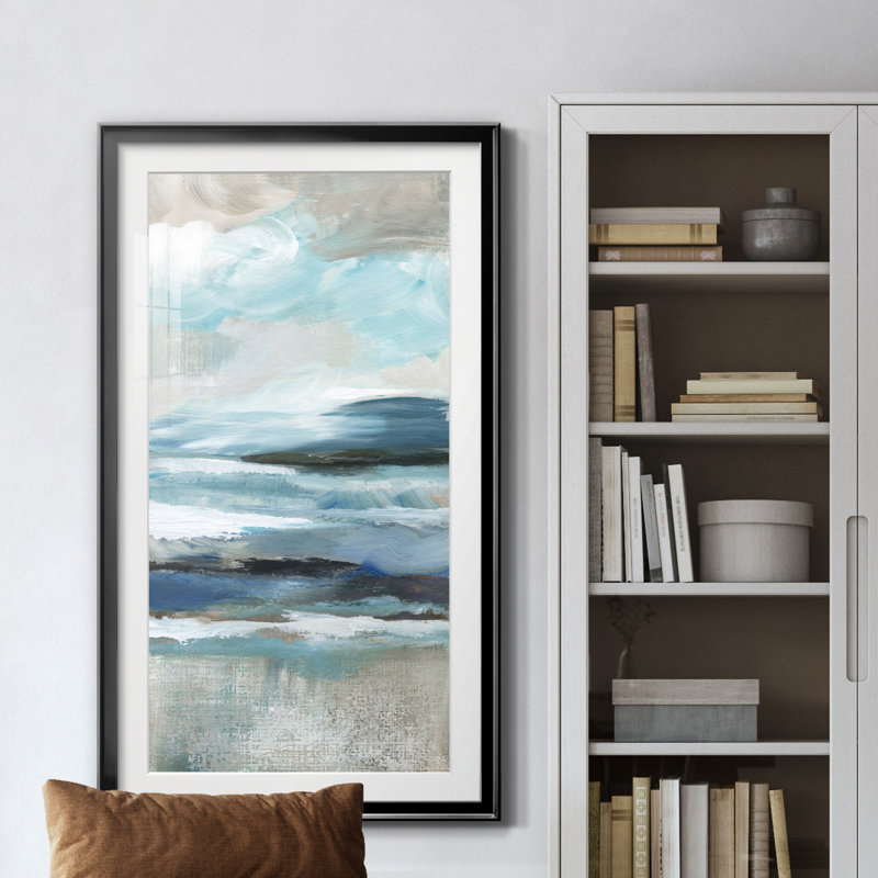 Distant Drama II - peinture encadrée, Noir, H 14,5 po x l 26,5 po x P 1,5 po