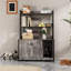 Armoire d'intérieur pour chat avec étagère de rangement, portes doubles et patin à gratter, grand bac à litière pratique gris caché