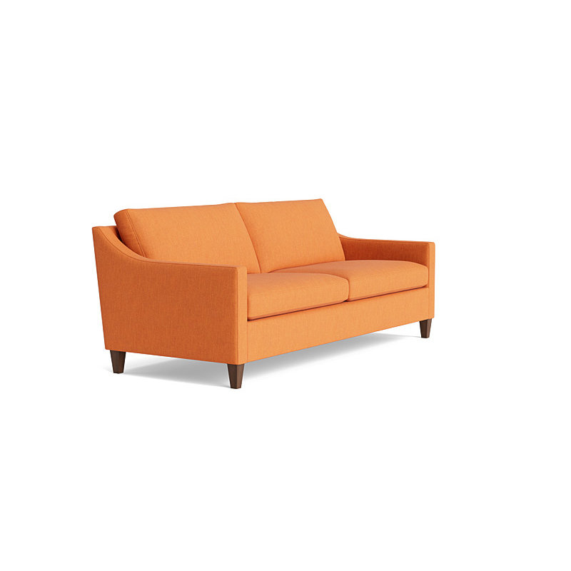 Vera Sofa (85"), Walnut Finish (Angled), Performance Weave - Carrot