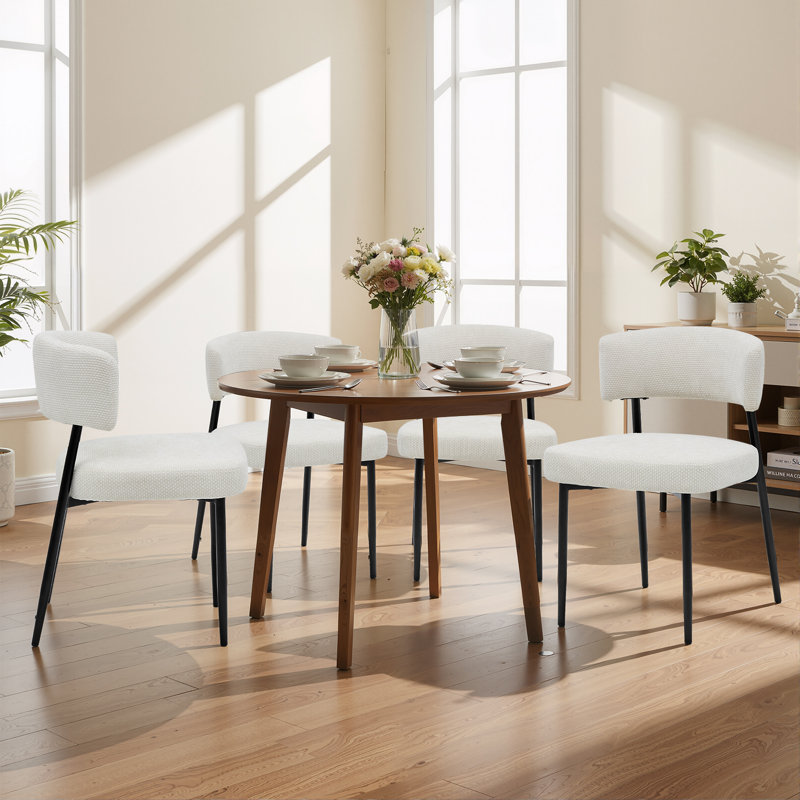 Chaises de salle à manger Ilhan, Tissu beige