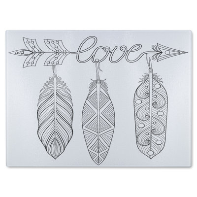 Bohemian Arrow Glass Chopping Board