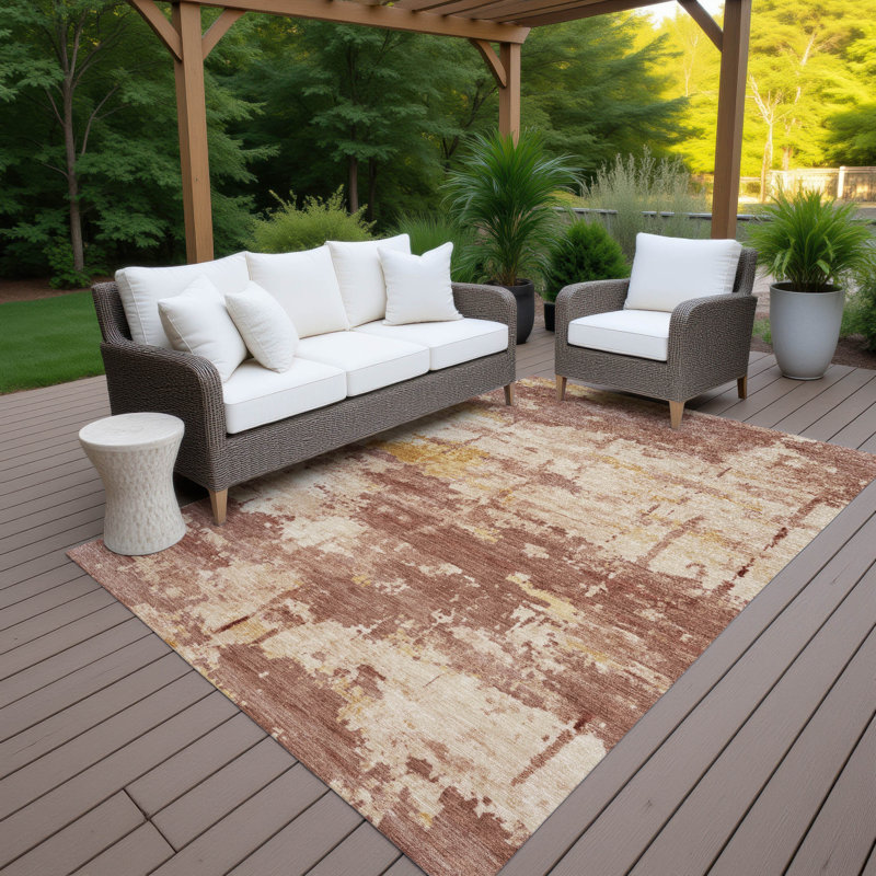 Machine Washable Indoor/Outdoor Jadiel ACN2362 Abstract Rug, Rectangle 9' x 12'