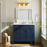 Ensemble de meuble-lavabo en bois massif et éclairage à DEL tricolore