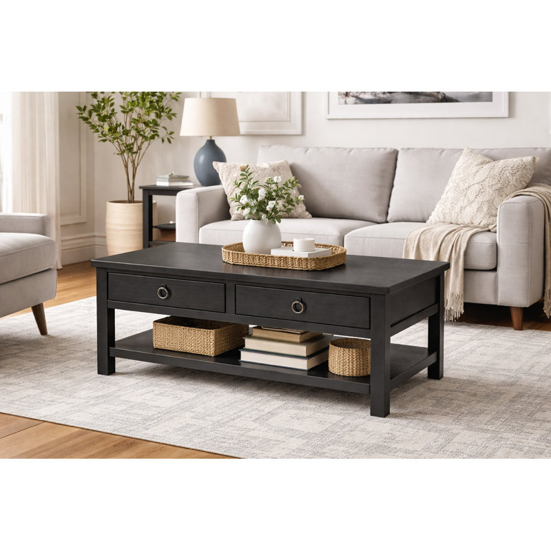 Bloomingdale Solid Wood Coffee Table, Gray