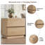 Table de chevet avec station de charge, table de bout moderne de 23,6 po avec 2 tiroirs et base épaissie renforcée pour le salon de la chambre à coucher, chêne naturel-639851345