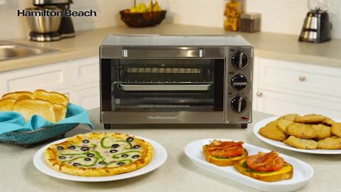  Hamilton Beach Countertop Toaster Oven & Pizza Maker Large  4-Slice Capacity, Stainless Steel (31401): Home & Kitchen