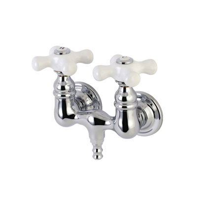 Double Handle Wall Mounted Clawfoot Tub Faucet