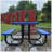 Square Outdoor Steel Picnic Table 46" ,With Umbrella Pole-1271923903