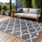 Aldo Reversible Plastic Gray White Outdoor Rug-1124367486