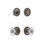 Grandeur Soleil Rosette Entry Set with Burgundy Crystal Knob in Antique Pewter