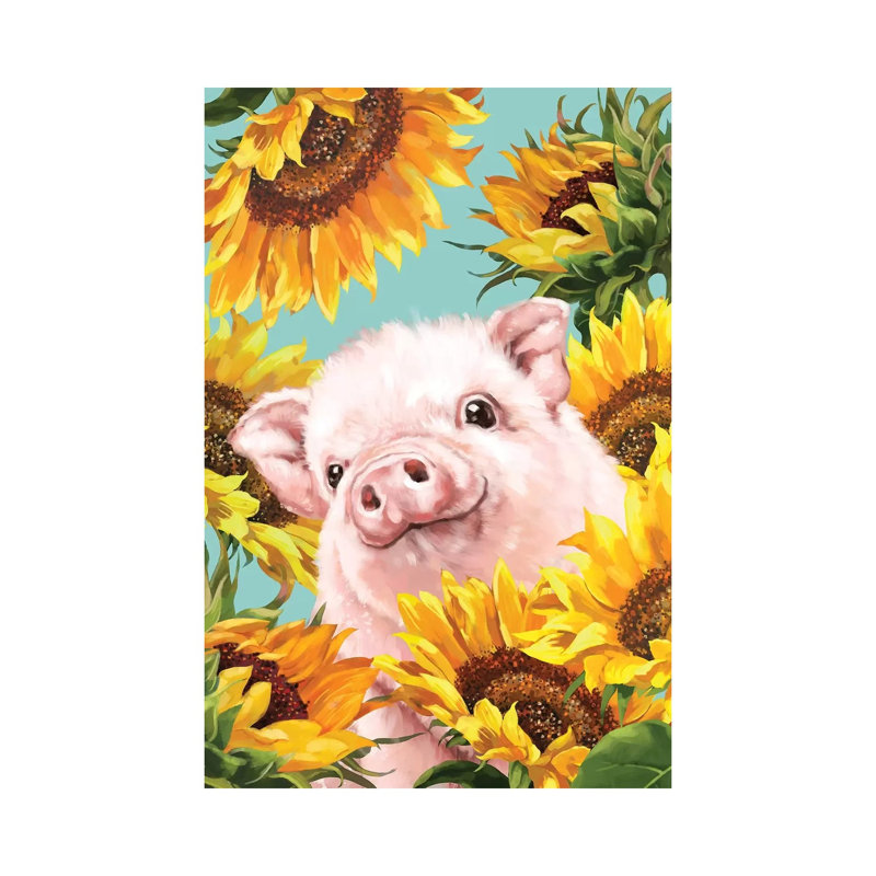 Impression d’art graphique, Pig, Pas de tapis, H 40 po x l 26 po x P 1,5 po, Toile tendue
