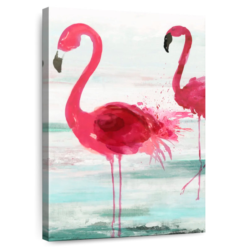 Beach Flamingoes, 24" H x 16" W