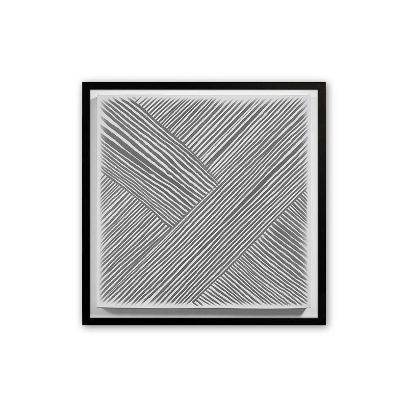 Illusion linéaire III, H 17,5 po x l 17,5 po, Cadre photo noir satiné
